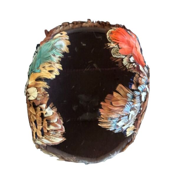 Vintage Pheasant Feather Symmetrical Hair Cap